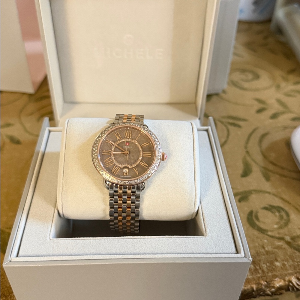 Michele Two-Tone Rose Gold and Silver Watch - Picture 3 of 10